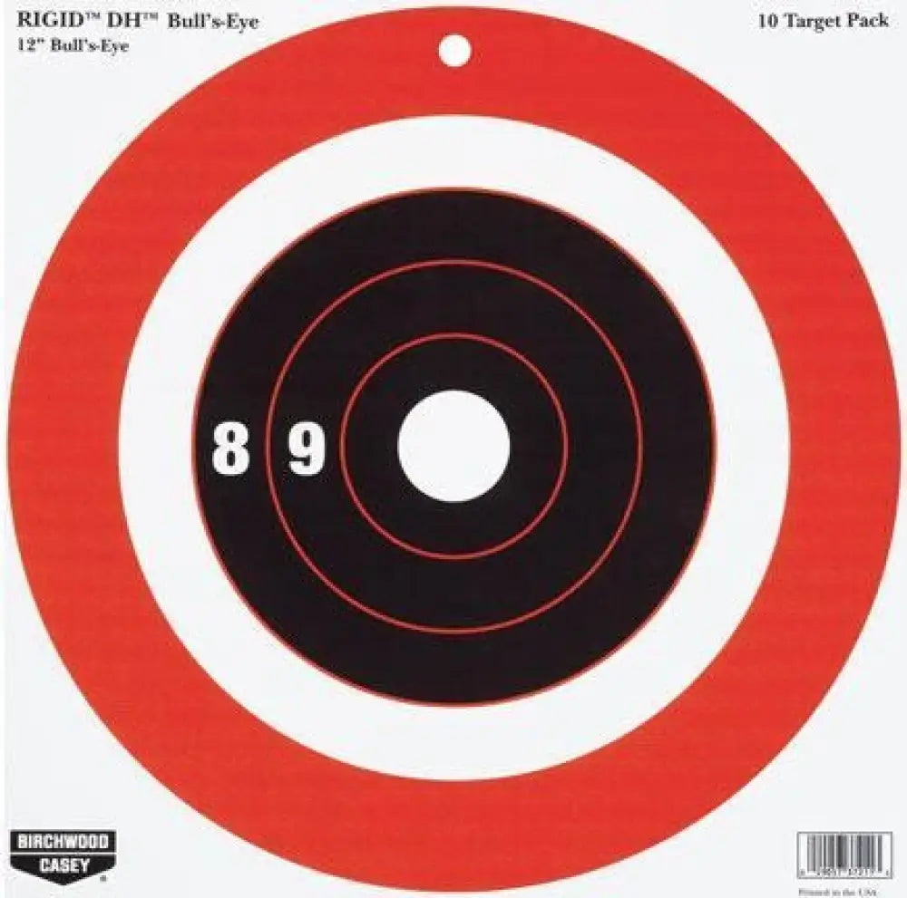 Birchwood Casey Paper Targets Rigid Dh Bulls-eye Target - 12’’ 10/pack Buy at Faith and Freedom Outdoors