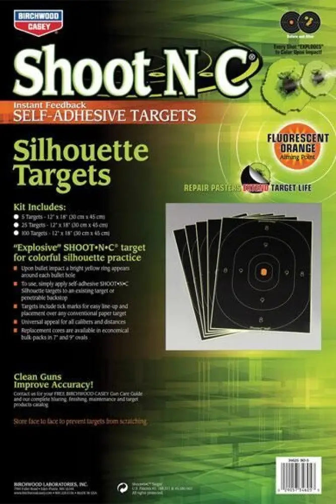 Birchwood Casey Paper Targets Shoot-n-c 12’’ x 18’’ Sileft Handouette Target (5-pack) Buy at Faith and Freedom Outdoors