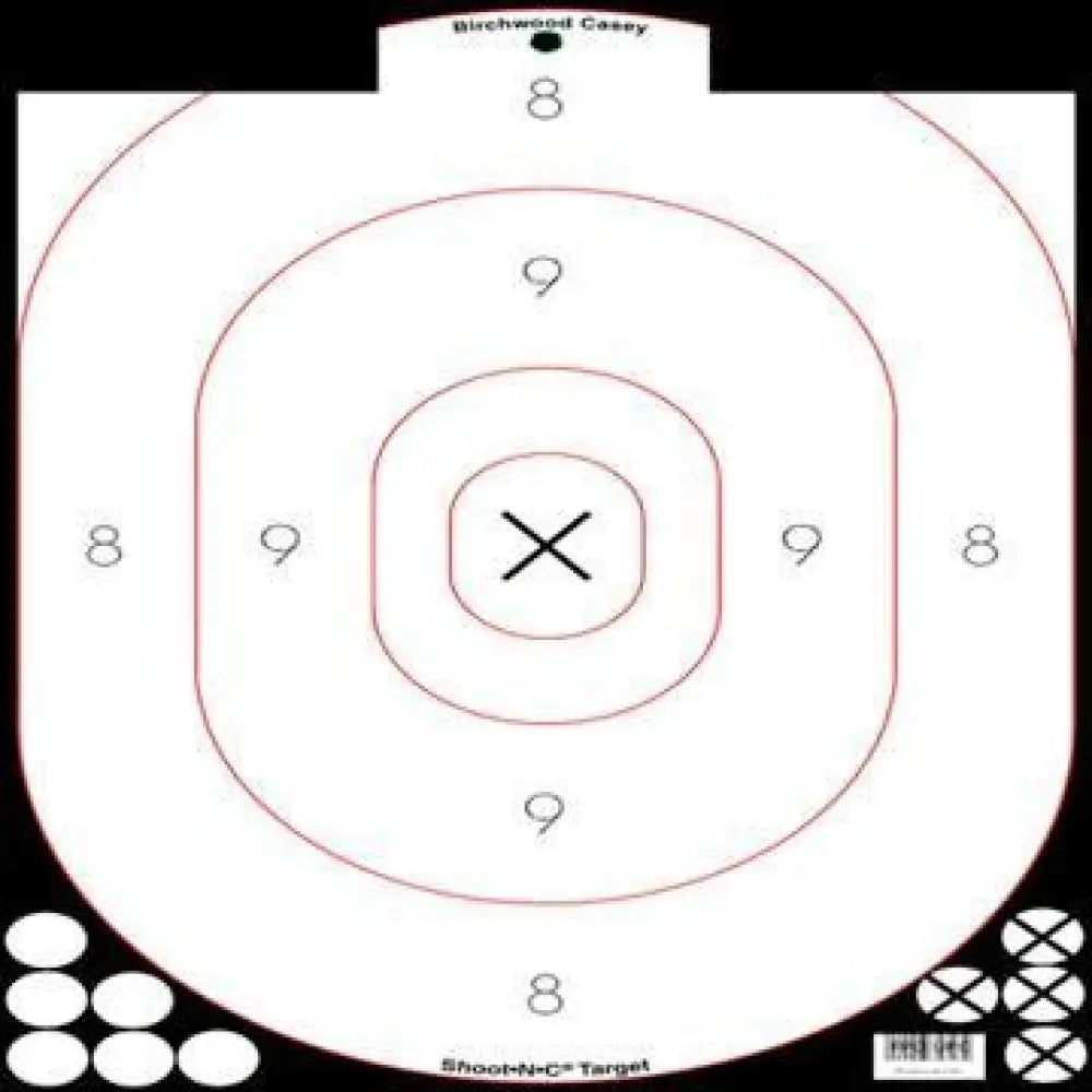 Birchwood Casey Paper Targets Shoot-n-c 12’’ x 18’’ White/black Sileft Handouette - 5/pack 90 Pasters Buy at Faith
