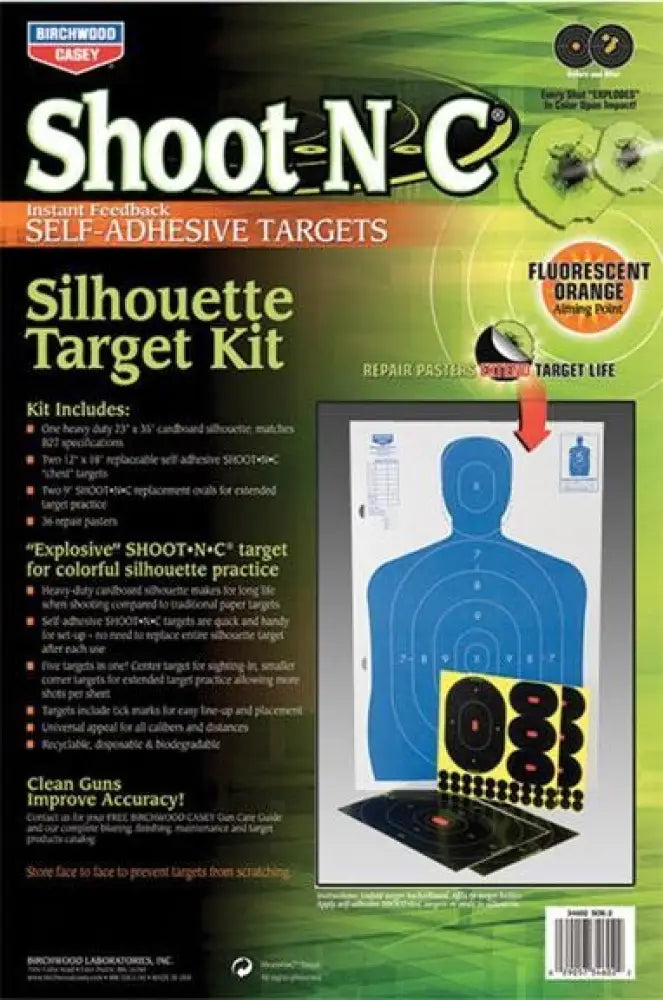 Birchwood Casey Paper Targets Shoot-n-c Sileft Handouette Target Kit Buy at Faith and Freedom Outdoors