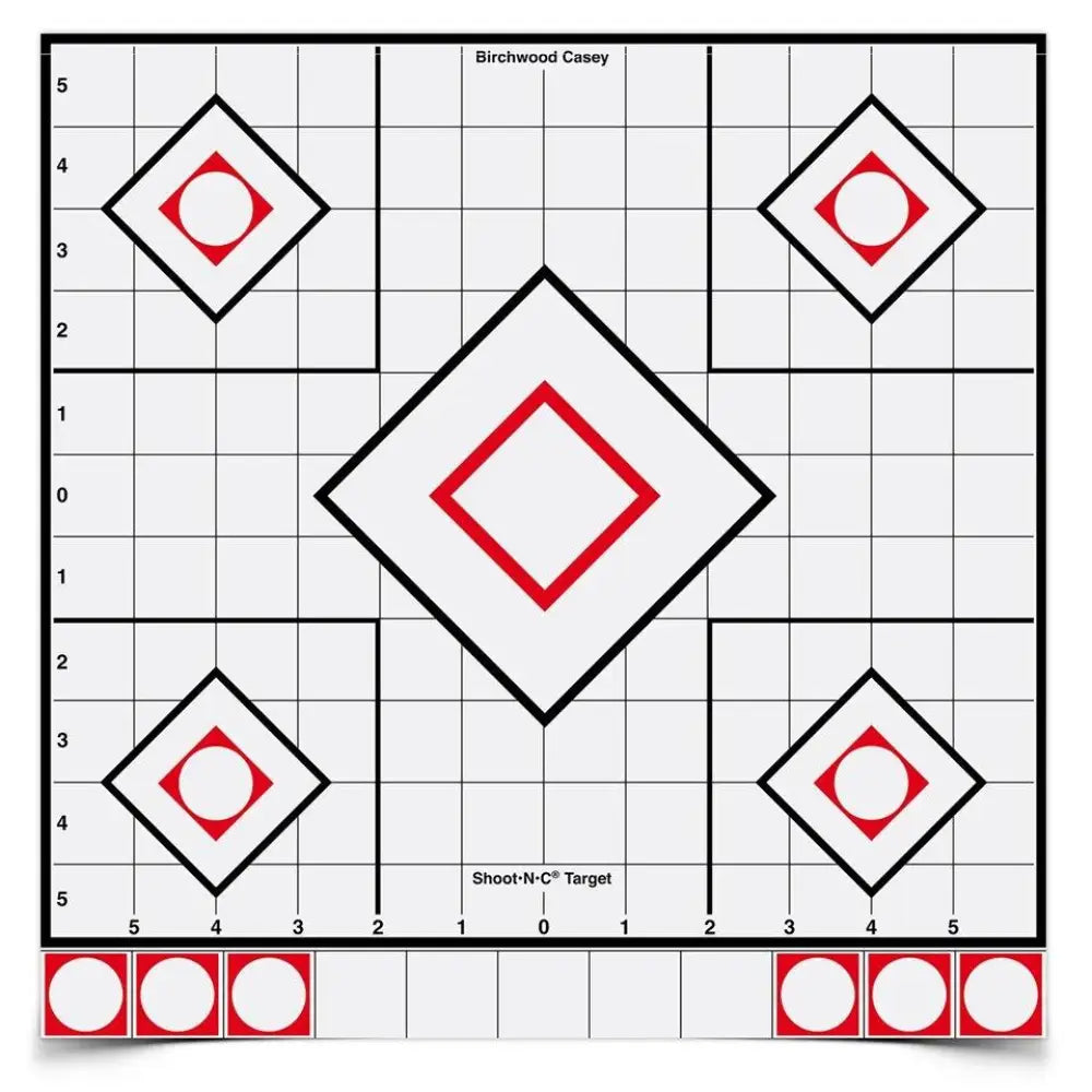 Birchwood Casey Paper Targets Shoot-n-c White/black Sight-in Target - 5-12’’ 55 Pasters Buy at Faith and Freedom