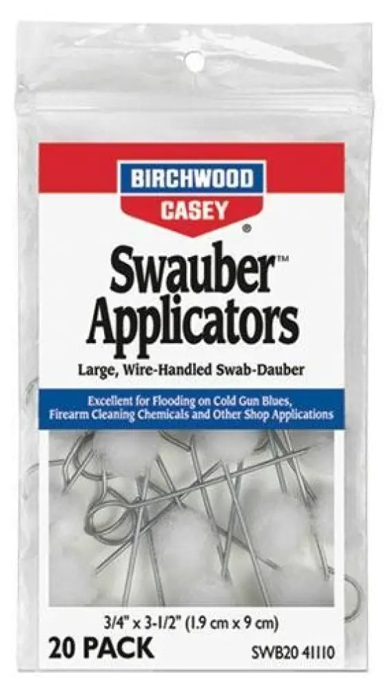 Birchwood Casey Shooting|cleaning Brushes Mops and Swabs Swauber Applicators Poly-bag 20/pk Buy at Faith and Freedom