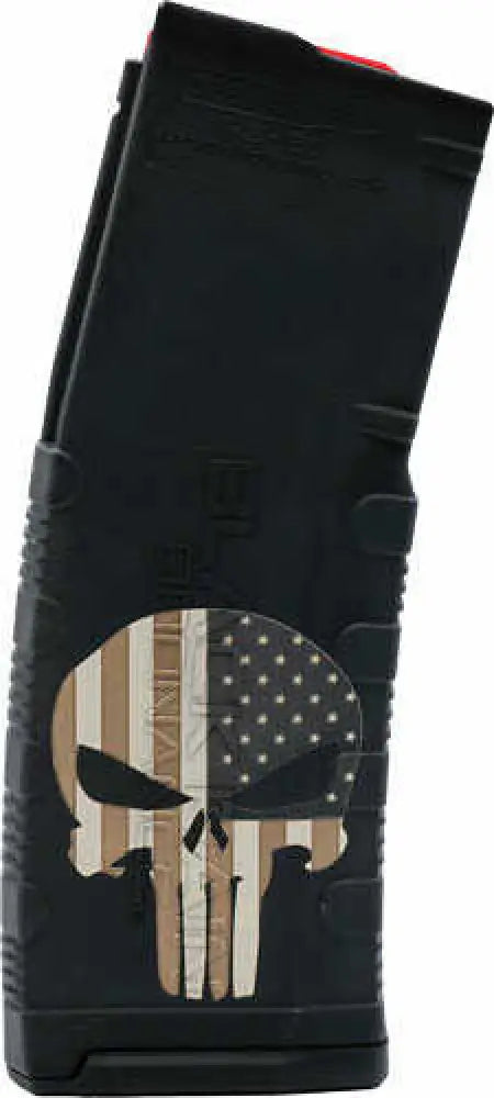 Black Rain Magazine Ar15 30rd 5.56’’ Punisher with Flag Etched - Bro-mag30-punishw/flag