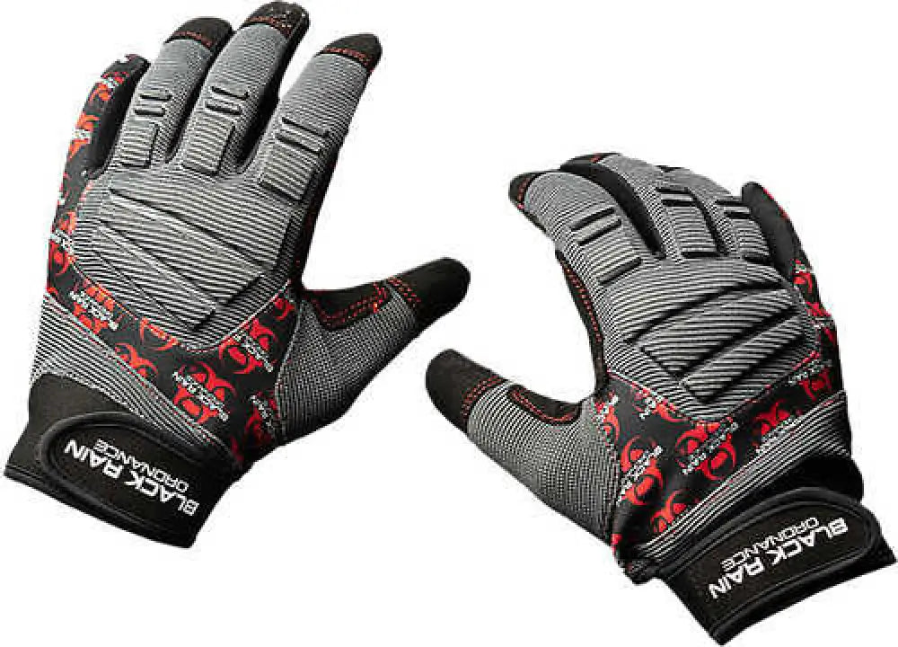 Black Rain Ordnance Tactglovegry/black/rd Tactical Gloves Black/gray/red Medium Velcro - Tactglovegry/blk/rd