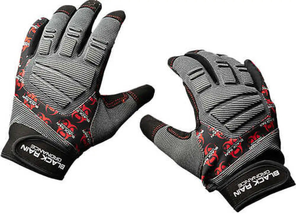 Black Rain Ordnance Tactglovegry/black/rdl Tactical Gloves Black/gray/red Large Velcro - Tactglovegry/blk/rdl
