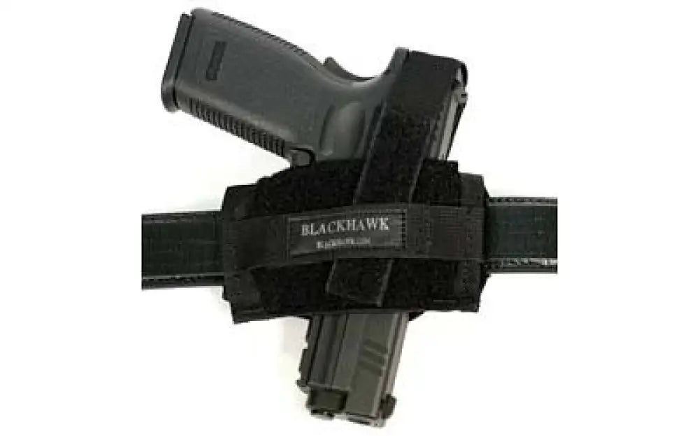 Blackhawk Flat Belt Holster Fits Medium Revolvers Ambidextrous Black Buy at Faith and Freedom Outdoors - Holsters