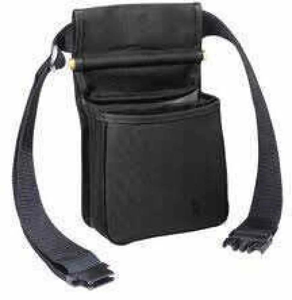 Bob Allen Divided Shell Pouch with Belt Black - Twin Compartments Hold one Box of Shells Each - Heavy-duty Adj 18000