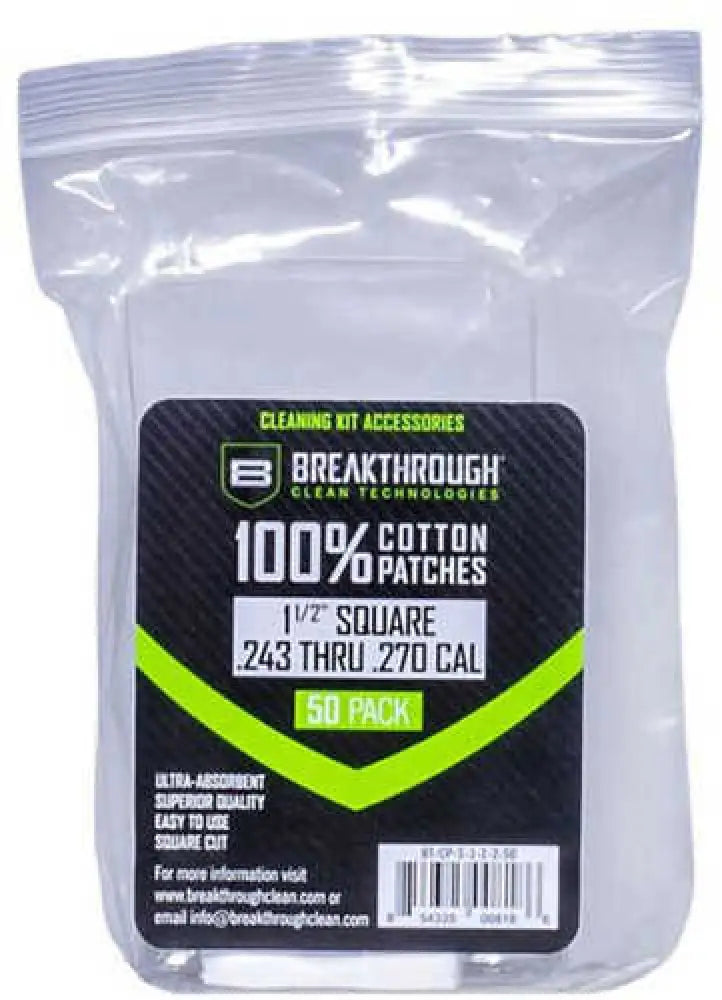 Breakthrough Cleaning Patches 1 3/4’’ Square.270-357 50 Pack - Btcps13450
