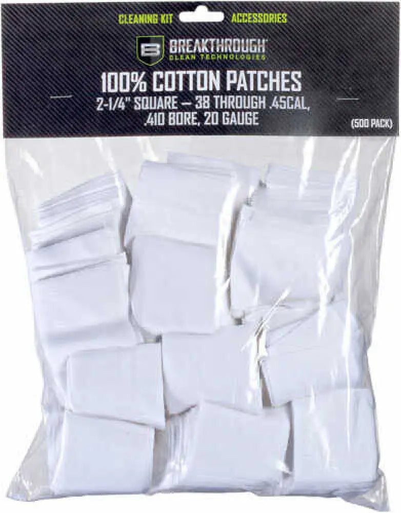 Breakthrough Cleaning Patches 2 1/4’’ Square.38-.45 50 Pack - Btcps21450