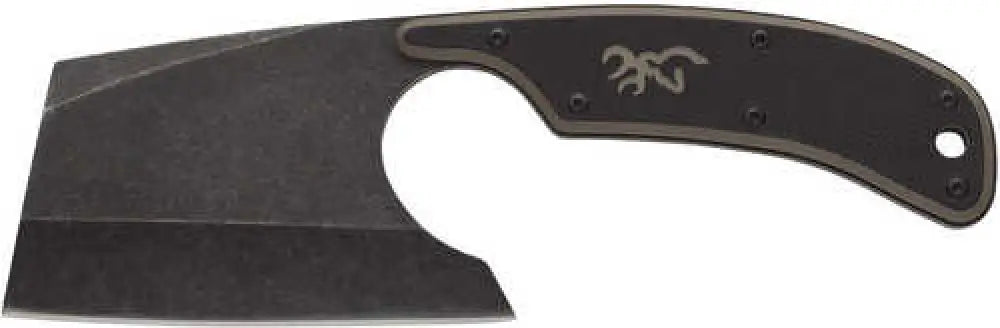 Browning 3220322b Cutoff Camp Boxed 2.50’’ Fixed Cleaver Plain Black Oxide Stonewashed 9cr14mov Ss Blade Black/tan