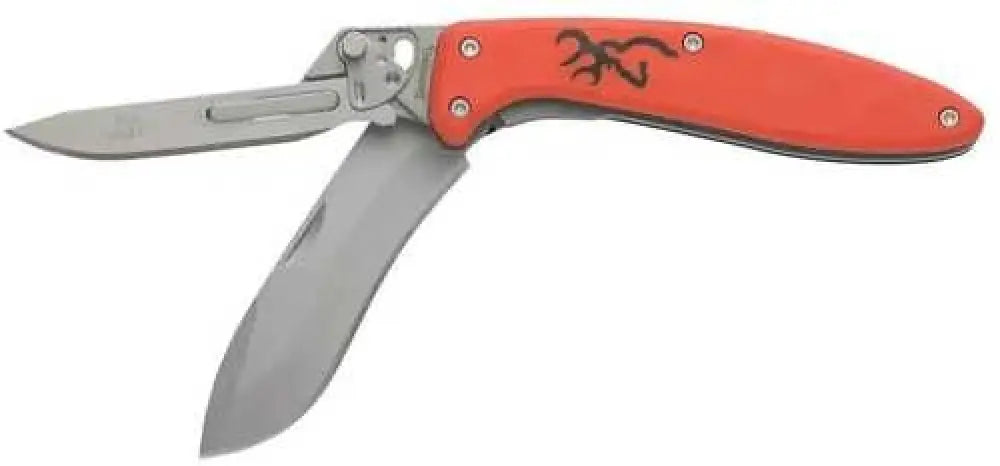 Browning 3220462 Primal Scalpel 2 2.75’’ Folding Drop Point/scalpel Plain Blaze Orange 8cr13mov Ss Blade Po