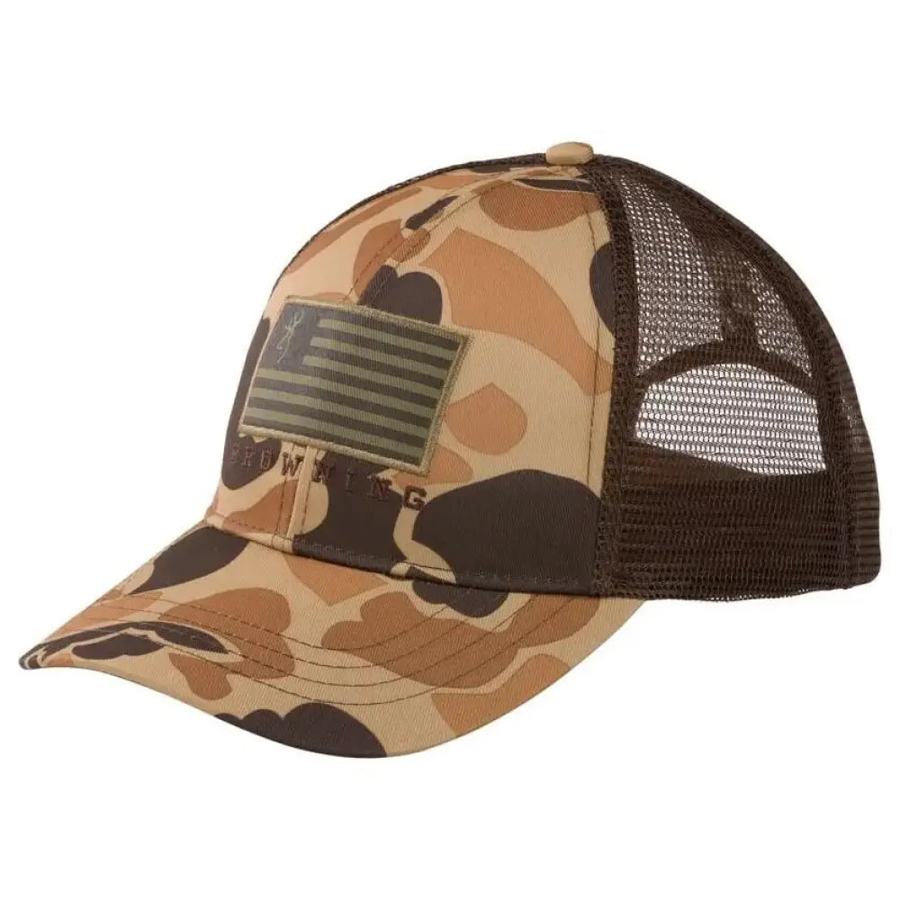 Browning Caps Hats & Beanies|hats Patriot Camo Cap Vintage Tan Buy at Faith and Freedom Outdoors