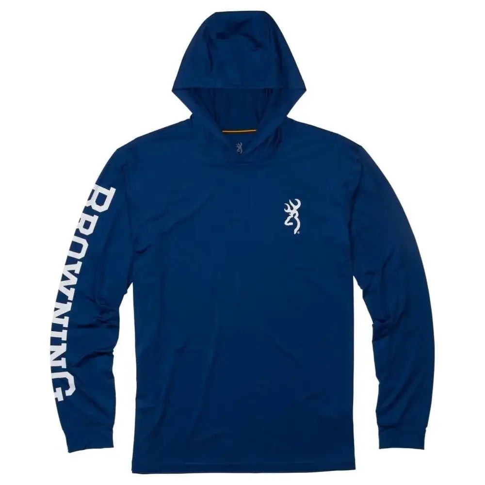 Browning Hoodies & Sweatshirts Hooded Long Sleeve Sun Shirt Navy m Buy at Faith and Freedom Outdoors