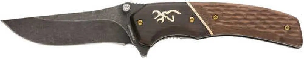 Browning Hunter Large 3.50’’ Drop Point Black Oxide Stonewashed Ss Folding - 3220392