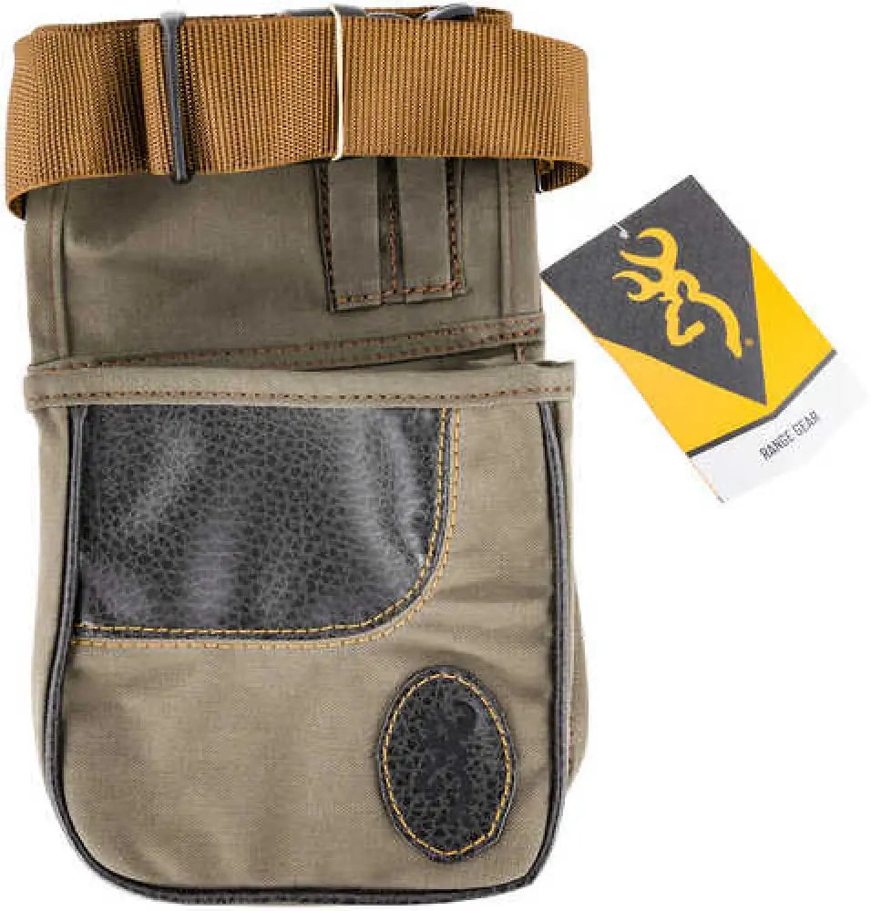 Browning Laredo Shell Pouch 1 Box Rounds Olive/brown Canvas Body W/leather Accents - 121504843
