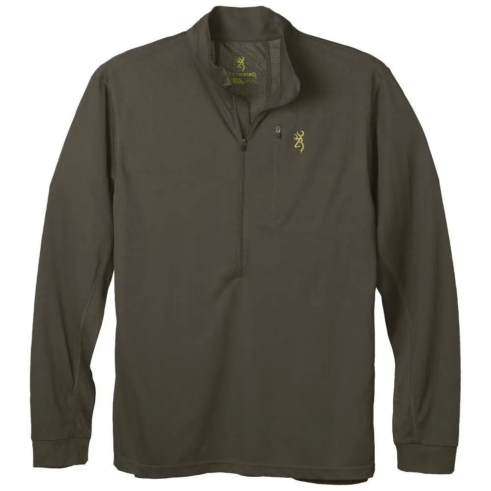 Browning Long Sleeve Shirts|long Shirts Early Season 3/4 Zip Shirt Major Brown s Buy at Faith and Freedom Outdoors