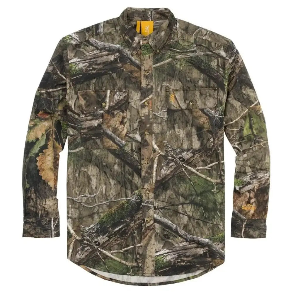 Browning Long Sleeve Shirts Wasatch-cb Shirt Button-front 2 Pocket Mossy Oak Dna 2xl Buy at Faith and Freedom Outdoors