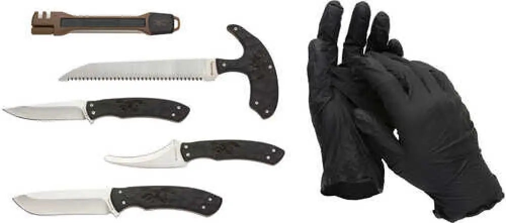 Browning Primal 6-piece Combo Nylon Tool Roll Skinner Caper Gut Bone Saw Sharpening 8cr14mov Ss - 3220422b