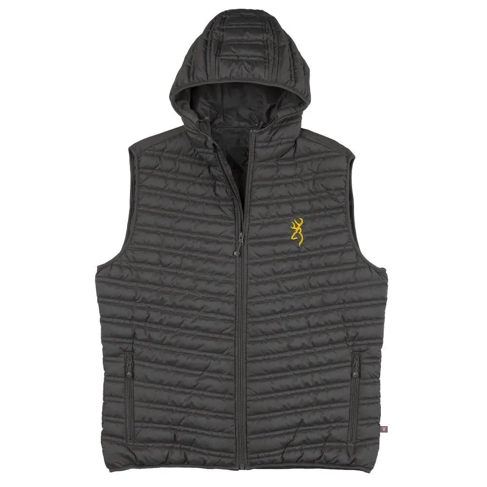 Browning Vests|rain Gear Packable Puffer Hooded Vest Carbon m Buy at Faith and Freedom Outdoors