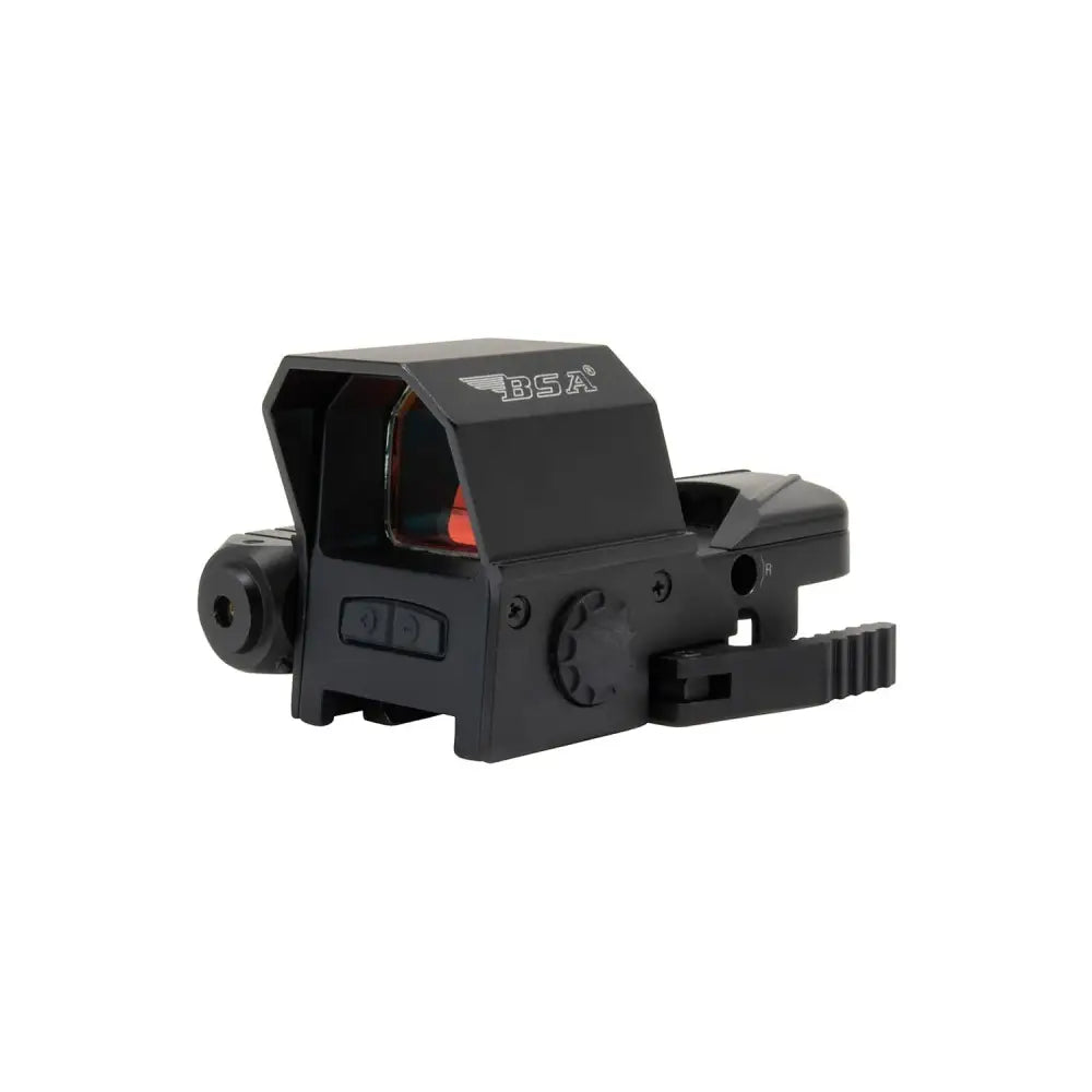 Bsa Reflex Sight with Red Laser 33x24mm 4 Reticles Qr Mount for Weaver/picatinny Buy at Faith and Freedom Outdoors