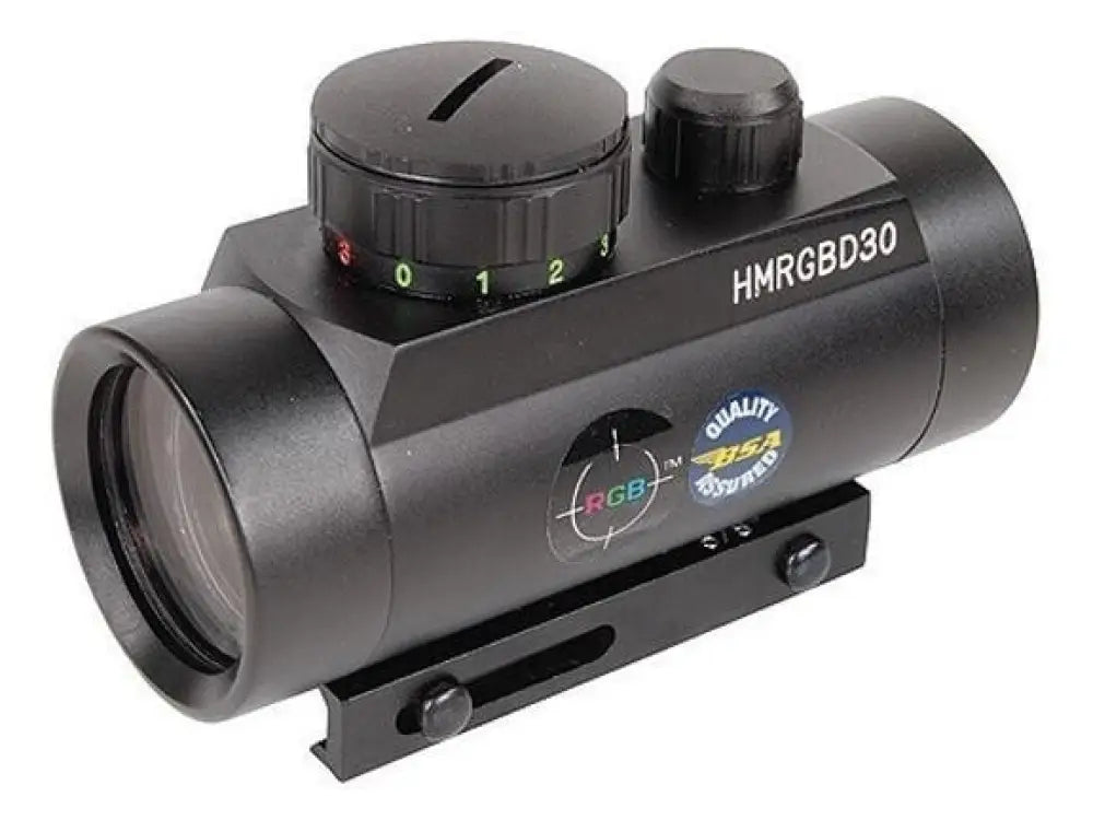 Bsa Tube Huntsman Red/green/blue Dot Sight - 1x30mm 5 Moa - Matte Buy at Faith and Freedom Outdoors