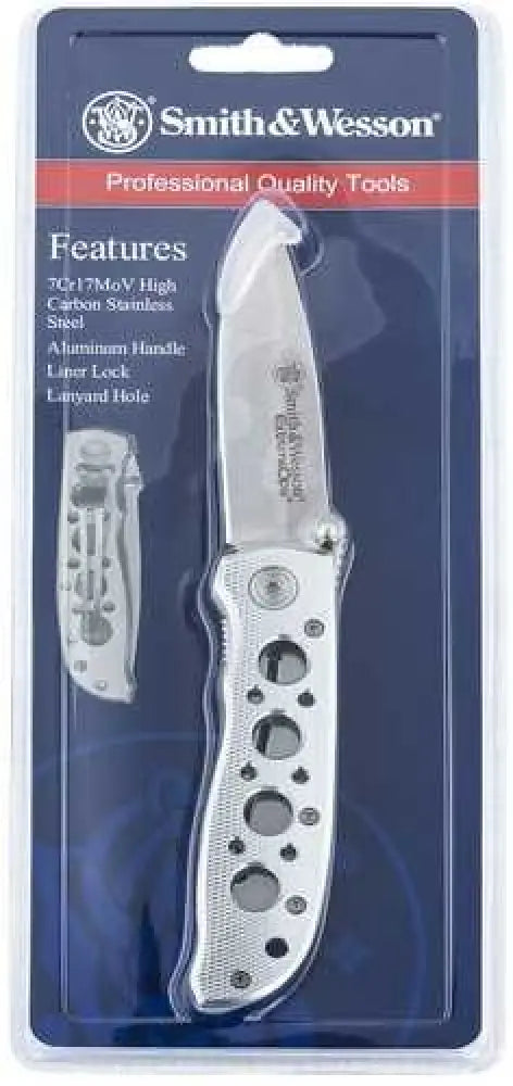 Bti Tools Smith & Wesson Extreme Ops Liner Lock Folding Knife Drop Point Blade Aluminum Handle - Ck105hcp