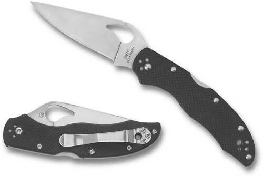 Byrd Harrier 2 Folder 3.32 in Plain Blade Black G-10 Handle - By01gp2