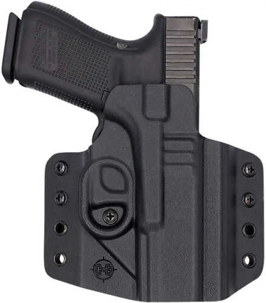 C&g Holsters 0006100 Covert Owb Black Kydex Belt Loop Fits Glock 19 23 45 - 6100