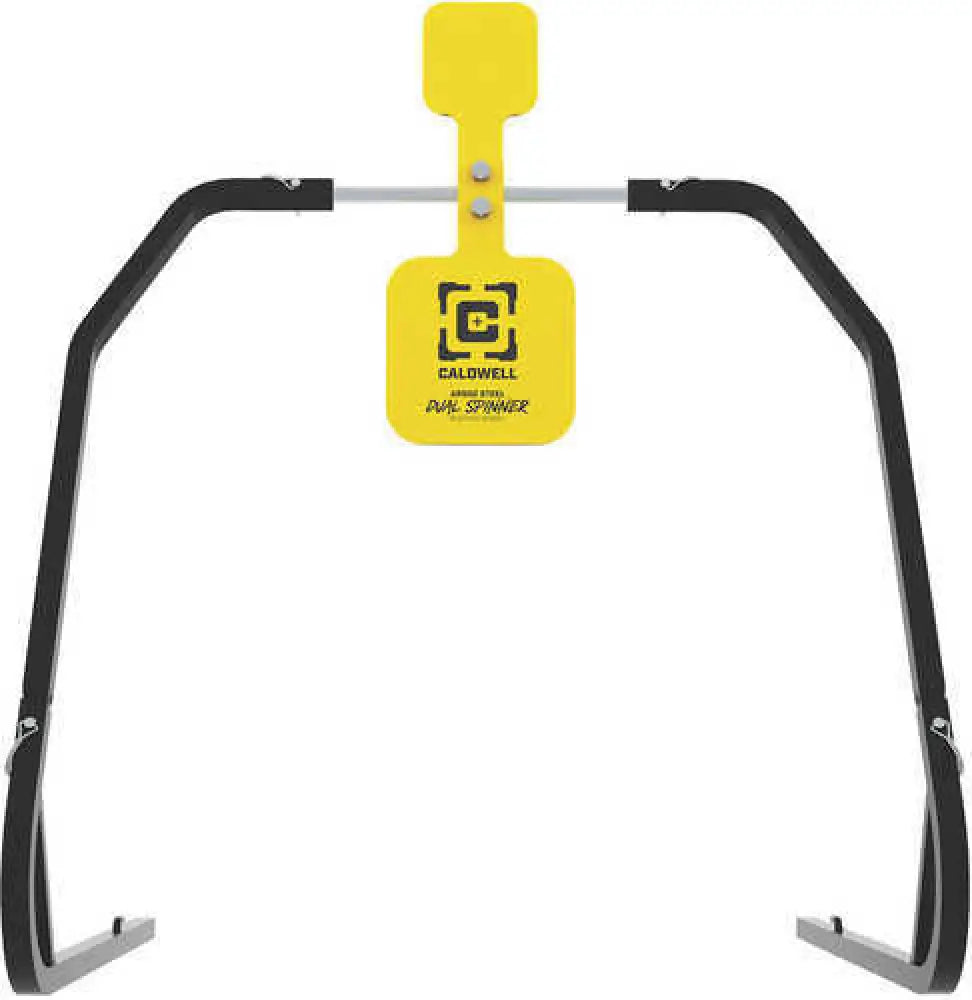 Caldwell 1196226 Daul Spinner Yellow Ar500 Steel 3/8’’ Thick Standing Target Includes 5’’ & 8’’ Plates