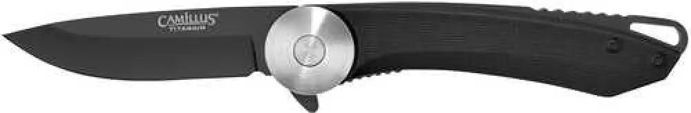 Camillus 19640 Cirque 2.75’’ Folding Drop Point Plain Black Aus-8 Carbonitride Titanium Non-stick Blade G10 Handle