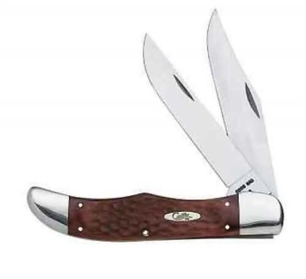 Case 00189 Hunter 4.10’’ Folding Clip/skinner Plain Tru-sharp Ss Blade Jigged Rosewood Handle - 189