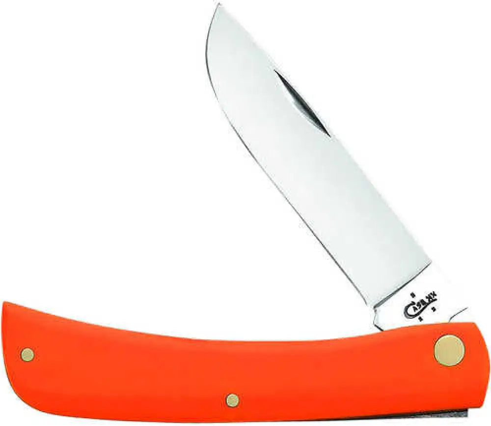 Case 80512 Sod Buster 3.75’’ Folding Skinner Plain Mirror Polished Tru-sharp Ss Blade/smooth Orange Synthetic Handle