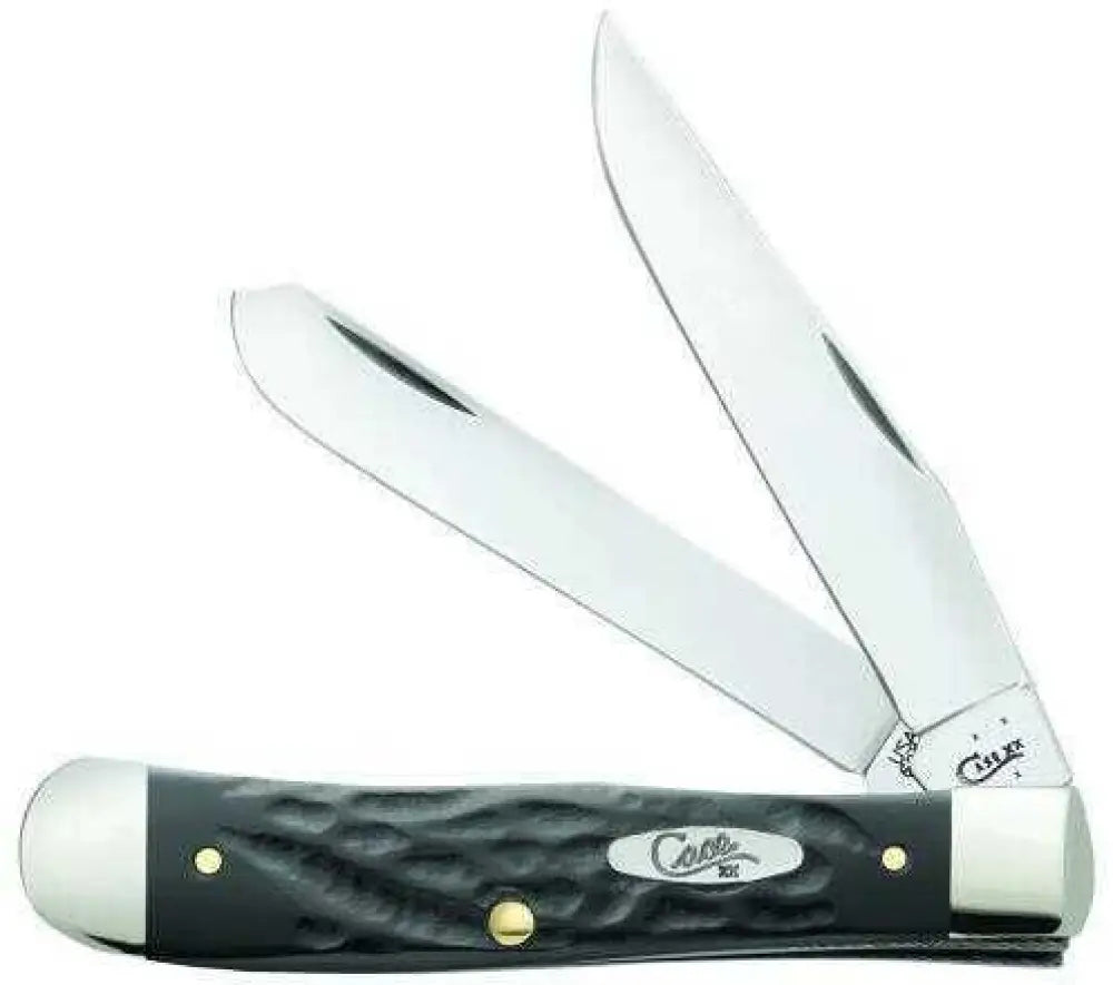 Case Cutlery Trapper 2 Blade 4 1/8’’ Rough Black - 18221