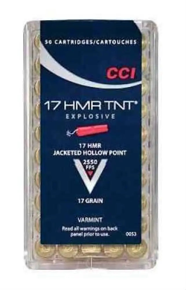 Cci 17 Hmr 50 Rounds Ammunition - Explosive Expansion and Unmatched Accuracy - Grain / Hollow Point - Rimfire Ammo