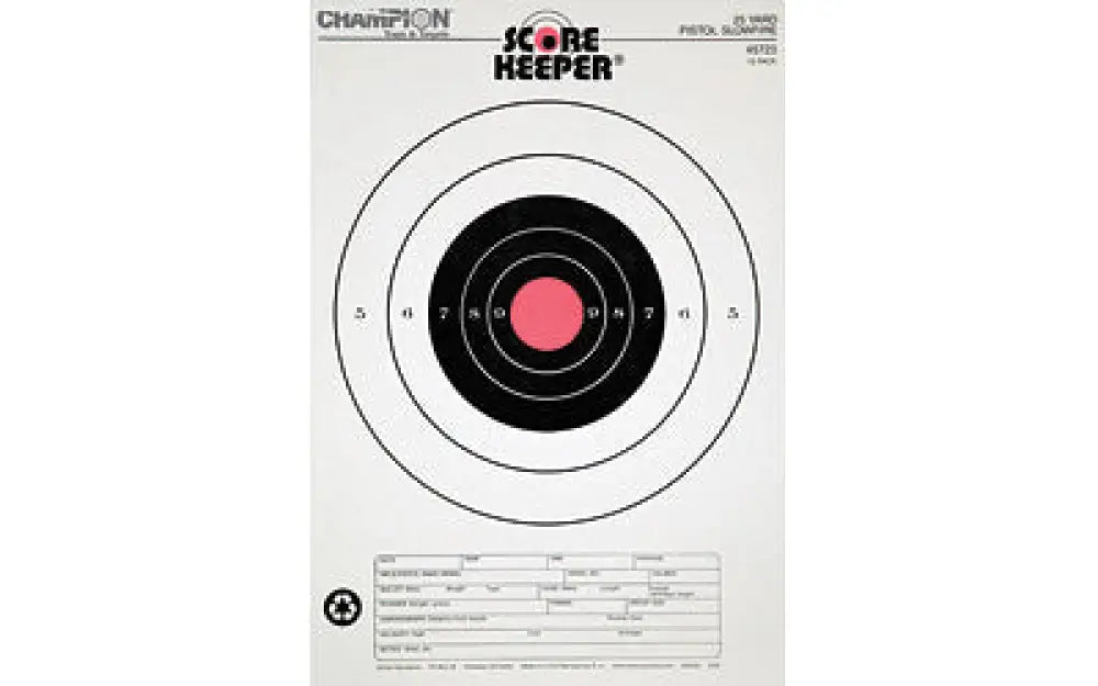 Champion 25yd Pistol Safariland Owfire Target 12p Buy at Faith and Freedom Outdoors - Paper Targets