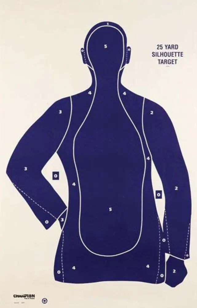 Champion Paper Targets Le B21-e 25 Yd. Police Sileft Handouette Target -100/pack Buy at Faith and Freedom Outdoors