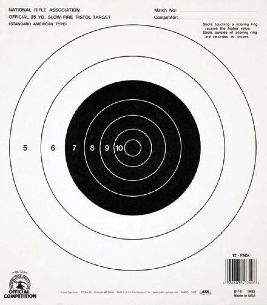 Champion Paper Targets Official Nra B-16 25 Yd. Slow Fire 100/pack Buy at Faith and Freedom Outdoors