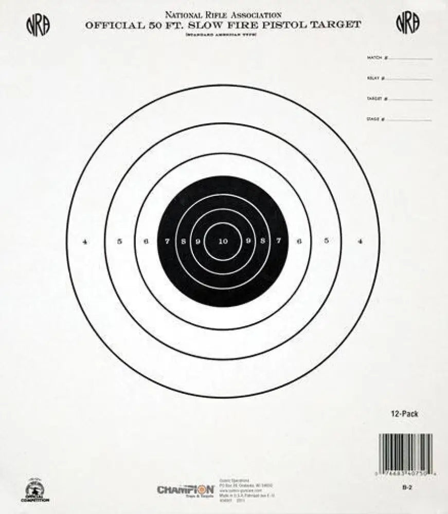 Champion Paper Targets Official Nra Gb-2 50’ Slow Fire 12/pack Buy at Faith and Freedom Outdoors