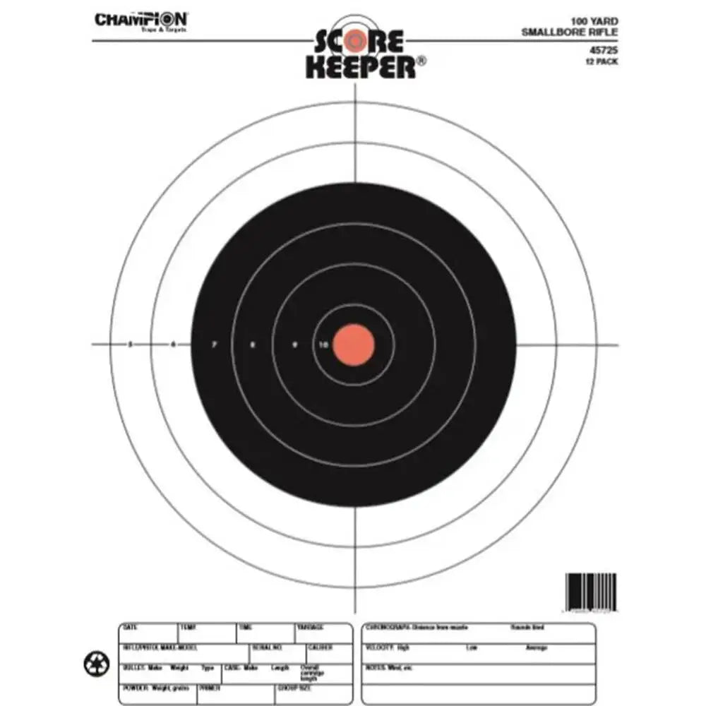 Champion Paper Targets Scorekeeper Fluorescent Orange Bull 100 Yd. Small Bore Rifle 12/ct Buy at Faith and Freedom
