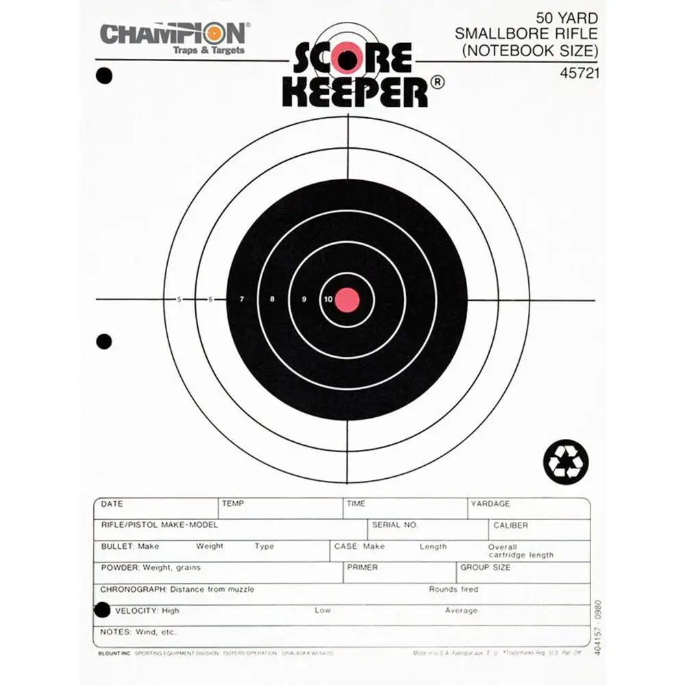 Champion Paper Targets Scorekeeper Fluorescent Orange Bull 50 Yd. Small Bore Notebook 12/ct Buy at Faith and Freedom