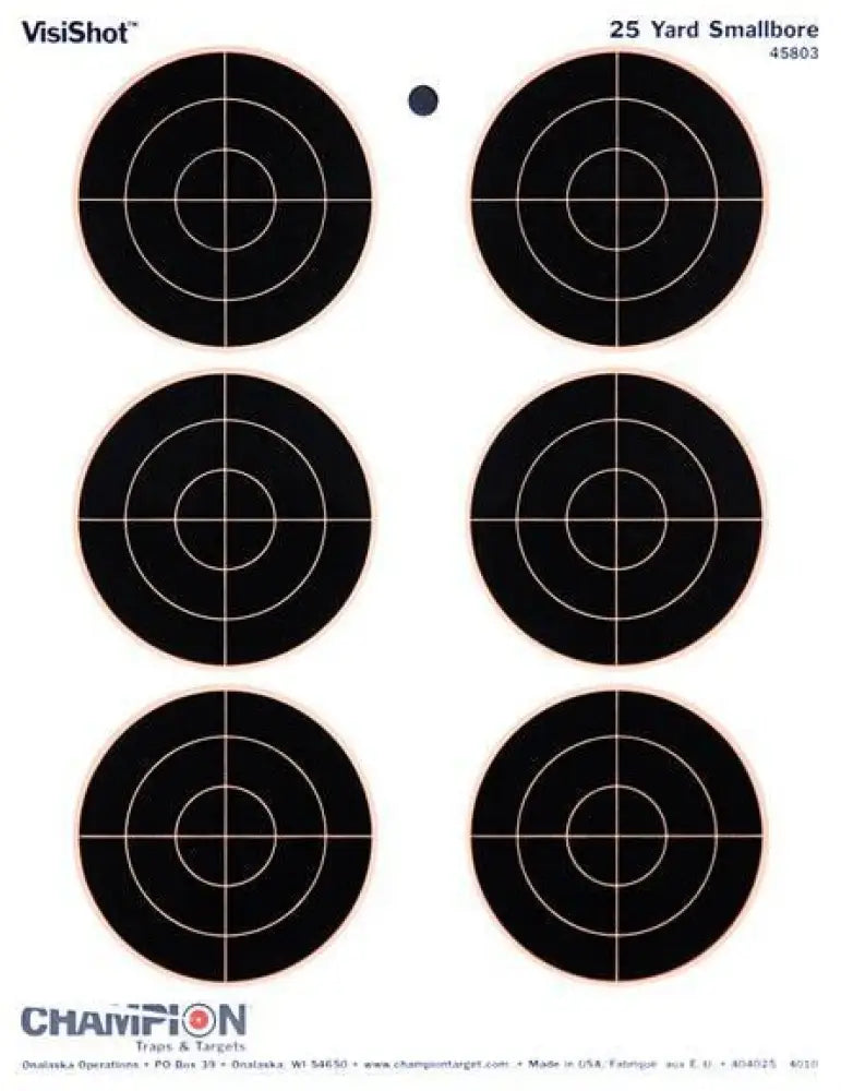 Champion Paper Targets Visishot 3’’ Bull’s Eye - 8.5’’ x 11’’ 10/pack Buy at Faith and Freedom Outdoors