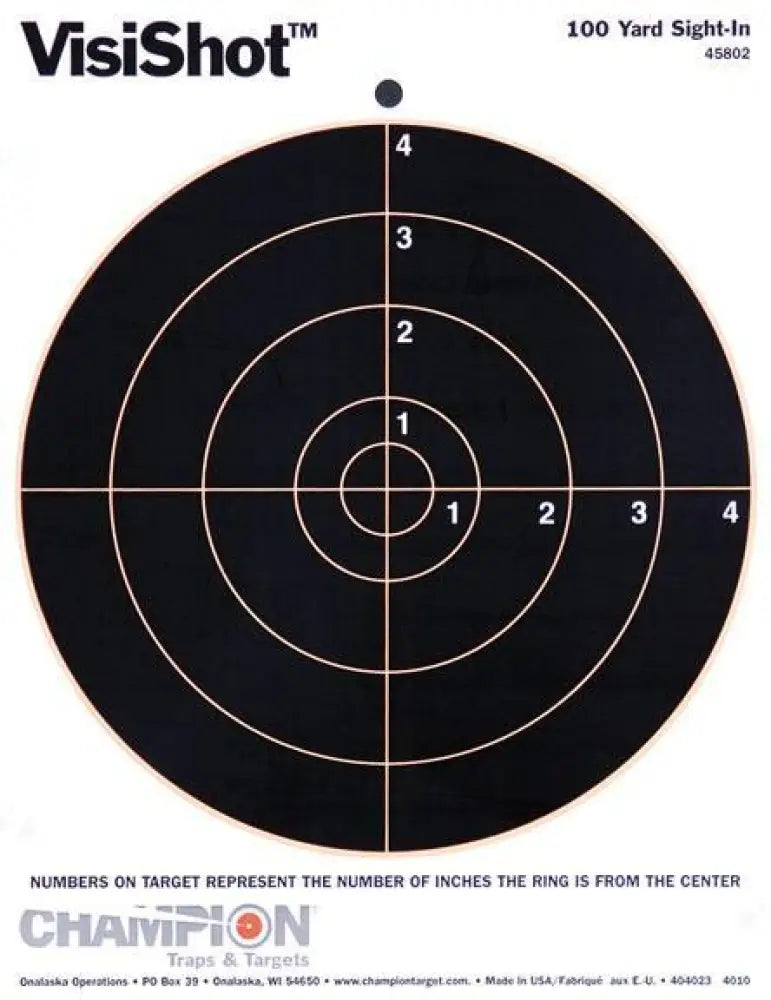Champion Paper Targets Visishot 8’’ Bull’s Eye Target - 8.5’’ x 11’’ 10/pack Buy at Faith and Freedom Outdoors