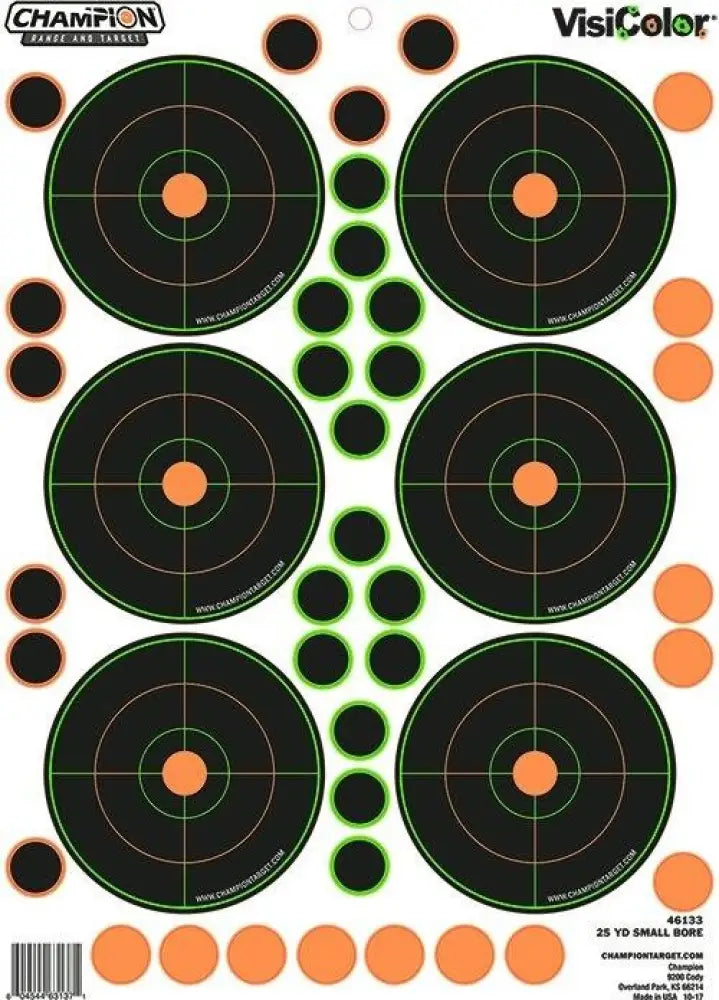 Champion Shooting|paper Targets 25 Yd Sm Bore 5pk with 90 Pastors Buy at Faith and Freedom Outdoors