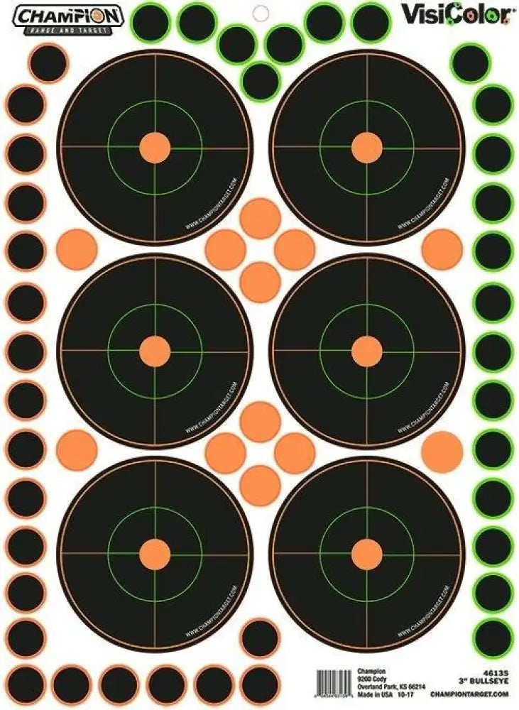Champion Shooting|paper Targets 3’’ Bulls Eye 5pk with 150 Pastors Buy at Faith and Freedom Outdoors