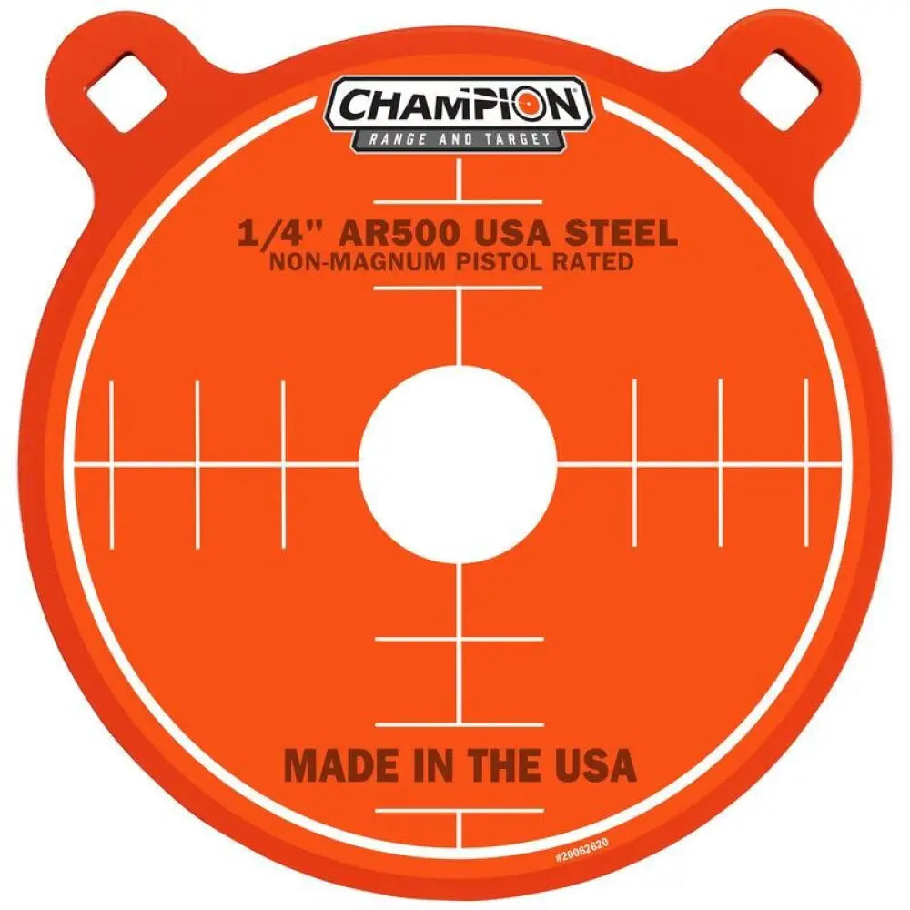Champion Steel Targets Center Mass Ar500 8’’ Gong Pistol Orange Buy at Faith and Freedom Outdoors