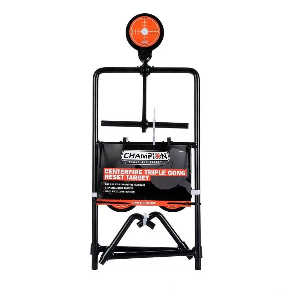 Champion Steel Targets Centerfire Handgun Triple Gong Reset Target Card Buy at Faith and Freedom Outdoors