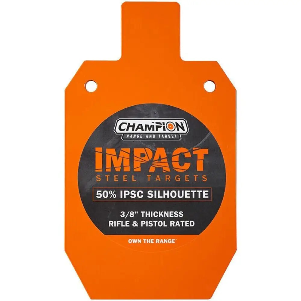 Champion Steel Targets Impact Sileft Handouette Target 50% Ipsc Rifle Rated Orange Buy at Faith and Freedom Outdoors