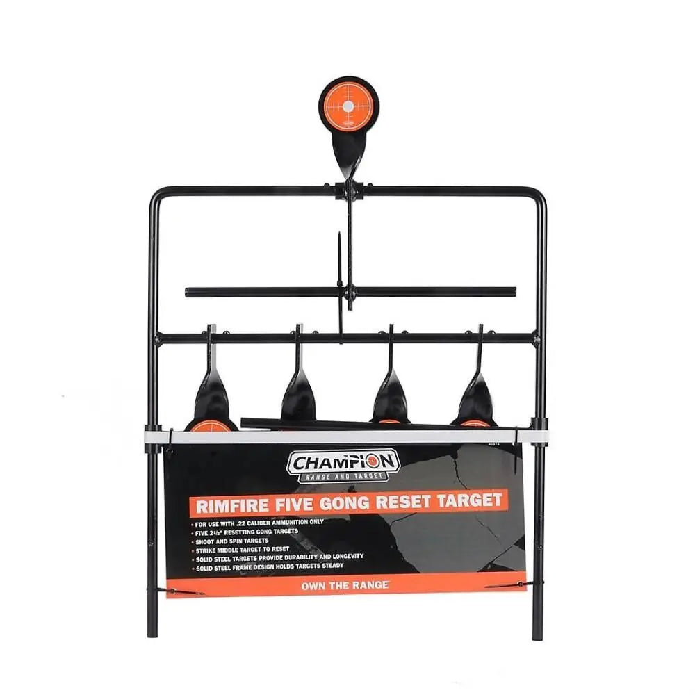 Champion Steel Targets Rimfire Five Gong Auto Reset Target Card Buy at Faith and Freedom Outdoors