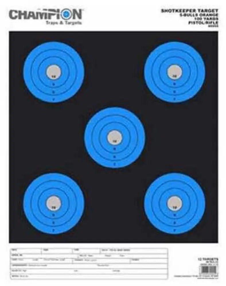 Champion Traps and Targets Shotkeeper 5 Bulls (per 12) Orange Large 45555