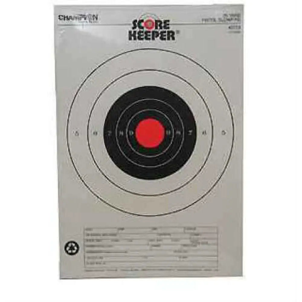 Champion Traps & Targets Orange Bullseye Scorekeeper 25 Yard Pistol Slow Fire 12 Pack 45723
